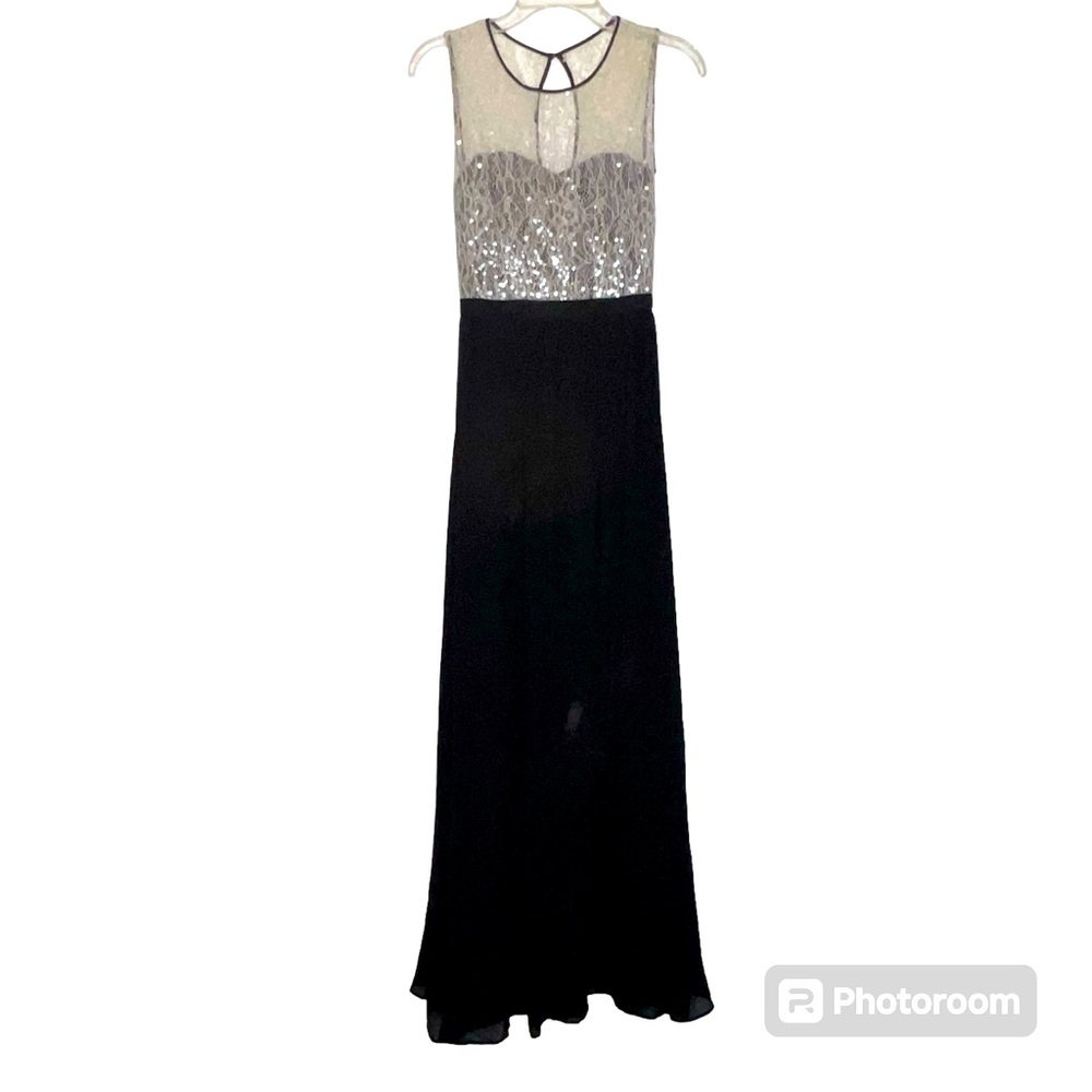 ERIN by Erin Fetherston lace sequined sleeveless maxi black dress